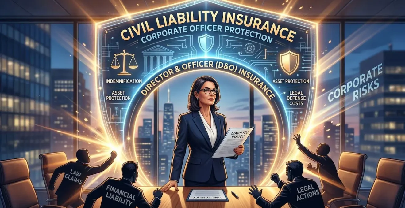 Représentation symbolique de l'assurance responsabilité civile mandataires sociaux et protection du dirigeant