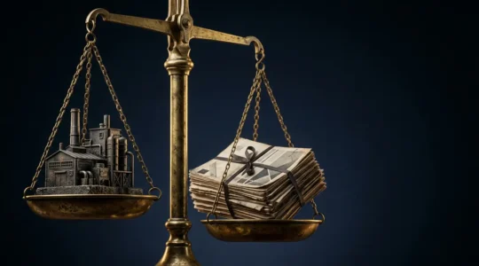 Balance symbolique représentant l'équilibre entre risque et protection pour une entreprise