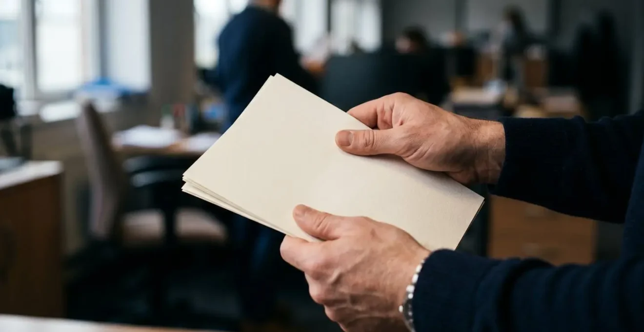 Personne consultant un document administratif avec un chronomètre symbolique en arrière-plan, soulignant l'urgence de la démarche