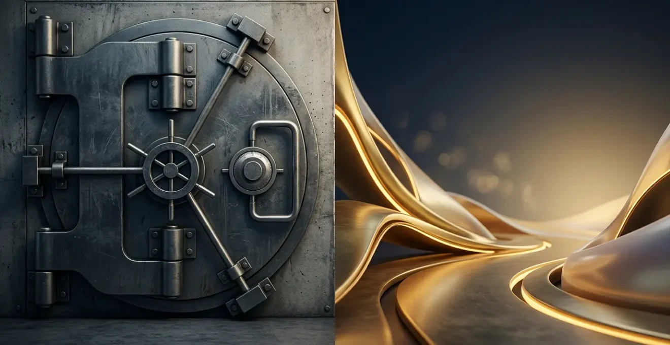 Représentation visuelle abstraite du concept de garantie financière sans blocage de capital