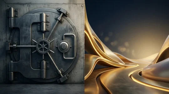 Représentation visuelle abstraite du concept de garantie financière sans blocage de capital