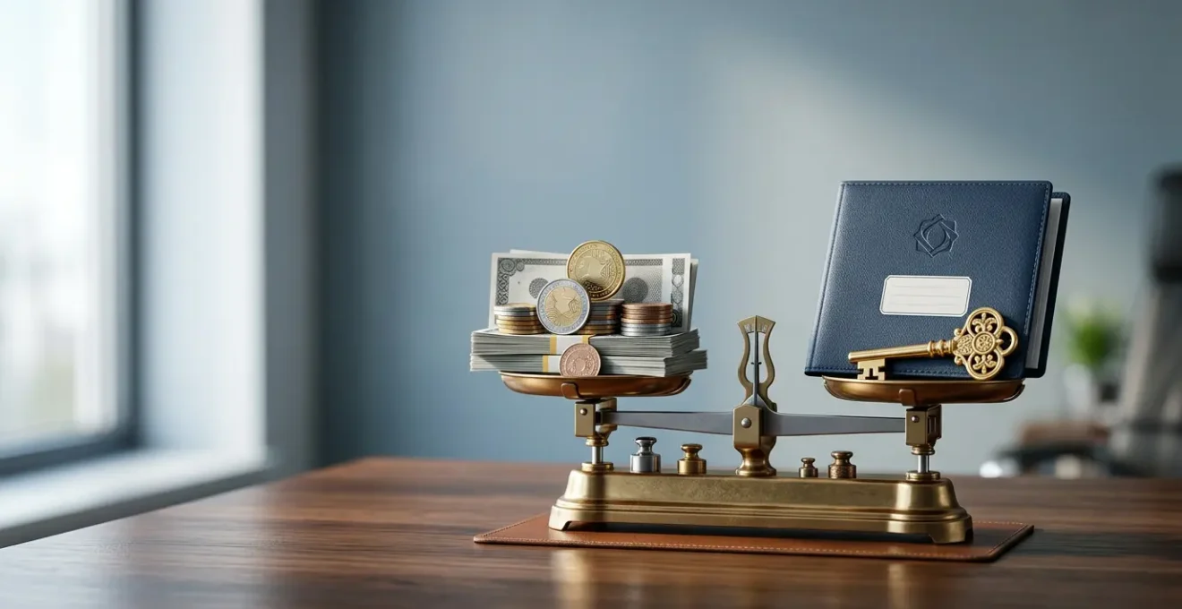 Vue symbolique représentant la réduction des coûts d'assurance professionnelle sans compromettre les garanties