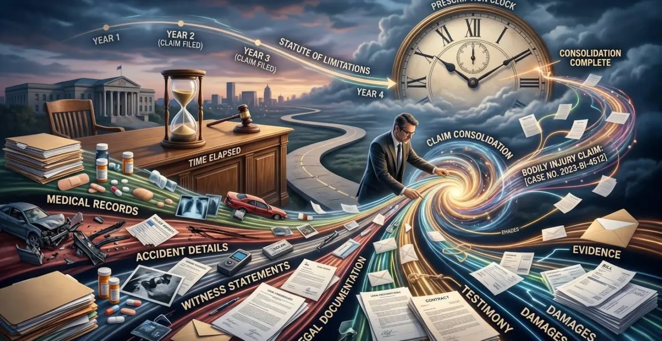 Concept visuel du temps et de la consolidation en matière de prescription des dommages corporels